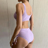 Elegant High Waist Bikini Set Push Up Swimwear Women Swimsuits New Black Bathing Suit Twist Women's High Waist Bikini Twist Front Tie Back 2 Piece Lace Up Summer Swimsuits by Stevvex