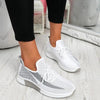 Elegant Sport Women's Vulcanized Female Lace Up Mesh Sneakers Round Toe Casual Walking Shoes Mesh Flat Anti-slip Women Breathable Mesh Fashion Sneakers by Stevvex