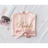 Elegant Wedding Bride Robe Lightweight Short Silk Sleepwear Women Indoor Bathrobes by Stevvex