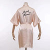 Elegant Wedding Bride Robe Lightweight Short Silk Sleepwear Women Indoor Bathrobes by Stevvex