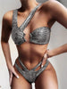 Elegant Women Bandage Swimwear Women Snake Bikini Swimsuit Female Gold Bikini Set Bathing Suit Swim Wear Women Shiny Bikini String Two Pieces Swimsuit Female Swimwear by Stevvex