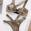 Elegant Women Bandage Swimwear Women Snake Bikini Swimsuit Female Gold Bikini Set Bathing Suit Swim Wear Women Shiny Bikini String Two Pieces Swimsuit Female Swimwear by Stevvex