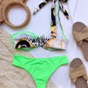 Elegant Women's One Shoulder Swimsuit Two Piece Swim Dress With Bikini Bottom Swim Bikini Bathing Suits New Print Stitching Bikini Swimming Fashion Swimwear For Spring Beach Surf by Stevvex