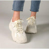 Elegant Women's Sneakers Lace Up Thick Platform Casual Shoes Leather Comfortable Walking Footwear Fashion New Lightweight Casual Everyday Walking Fashion Sneakers by Stevvex