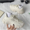 Elegant Women's Sneakers Lace Up Thick Platform Casual Shoes Leather Comfortable Walking Footwear Fashion New Lightweight Casual Everyday Walking Fashion Sneakers by Stevvex