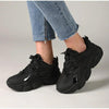 Elegant Women's Sneakers Lace Up Thick Platform Casual Shoes Leather Comfortable Walking Footwear Fashion New Lightweight Casual Everyday Walking Fashion Sneakers by Stevvex