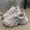 Elegant Women's Sneakers Lace Up Thick Platform Casual Shoes Leather Comfortable Walking Footwear Fashion New Lightweight Casual Everyday Walking Fashion Sneakers by Stevvex
