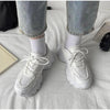 Elegant Women's Sneakers Lace Up Thick Platform Casual Shoes Leather Comfortable Walking Footwear Fashion New Lightweight Casual Everyday Walking Fashion Sneakers by Stevvex