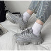 Elegant Women's Sneakers Lace Up Thick Platform Casual Shoes Leather Comfortable Walking Footwear Fashion New Lightweight Casual Everyday Walking Fashion Sneakers by Stevvex