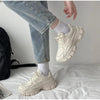 Elegant Women's Sneakers Lace Up Thick Platform Casual Shoes Leather Comfortable Walking Footwear Fashion New Lightweight Casual Everyday Walking Fashion Sneakers by Stevvex