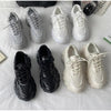 Elegant Women's Sneakers Lace Up Thick Platform Casual Shoes Leather Comfortable Walking Footwear Fashion New Lightweight Casual Everyday Walking Fashion Sneakers by Stevvex