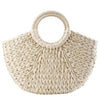 Elehant Women's Woven Wicker Straw Half Round Bag Trendy Large Capacity Female Casual Travel Bag by Stevvex
