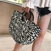 Elehant Women's Woven Wicker Straw Half Round Bag Trendy Large Capacity Female Casual Travel Bag by Stevvex