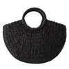Elehant Women's Woven Wicker Straw Half Round Bag Trendy Large Capacity Female Casual Travel Bag by Stevvex
