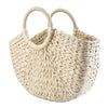 Elehant Women's Woven Wicker Straw Half Round Bag Trendy Large Capacity Female Casual Travel Bag by Stevvex