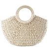 Elehant Women's Woven Wicker Straw Half Round Bag Trendy Large Capacity Female Casual Travel Bag by Stevvex