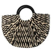 Elehant Women's Woven Wicker Straw Half Round Bag Trendy Large Capacity Female Casual Travel Bag by Stevvex