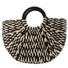 Elehant Women's Woven Wicker Straw Half Round Bag Trendy Large Capacity Female Casual Travel Bag by Stevvex