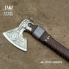 Viking Style Engraved Axe | Handcrafted Leather Wrapped Handle by JW SteelCrafts