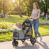 3 Wheel Pet Stroller with Easy One-Click Quick Fold, Mesh Window, Washable Cushion, for Medium Dogs by Furr Baby Gifts