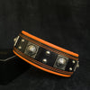 The "Eros" collar 2.5 inch wide black & orange by Bestia Dog Gear