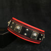 The "Eros" collar 2.5 inch wide black & red by Bestia Dog Gear
