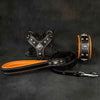 "EROS" Small to Medium dog SET - Harness - collar - lead Black&Orange by Bestia Dog Gear