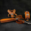 "EROS" Small to Medium dog SET - Harness - collar - lead. Brown by Bestia Dog Gear