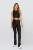 Luxe Edge Leather-Look Crossover  Crop Top