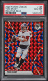 Graded 2020 Panini Mosaic Tom Brady #135 Reactive Blue Football Card PSA 10 Gem Mint