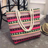 Eye-Catching Fashionable Folding Women Big Size Handbag Ladies Casual Flower Printing Canvas Graffiti Shoulder Bag by Stevvex