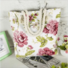 Eye-Catching Fashionable Folding Women Big Size Handbag Ladies Casual Flower Printing Canvas Graffiti Shoulder Bag by Stevvex