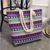 Eye-Catching Fashionable Folding Women Big Size Handbag Ladies Casual Flower Printing Canvas Graffiti Shoulder Bag by Stevvex