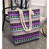 Eye-Catching Fashionable Folding Women Big Size Handbag Ladies Casual Flower Printing Canvas Graffiti Shoulder Bag by Stevvex