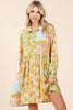 New Summer Floral Button Detail Long Sleeve Shirt Dress For Women – Elegant, Trendy, Fluttering, Feminine & Timeless Chic by Stevvex