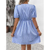 Women’s Striped Tie-Front Puff Sleeve Mini Dress by FitiqueFit