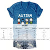 V-Neck 'AUTISM' Letters & Cartoon Children Print Tee by FitiqueFit