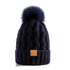 Snow Cap Knitted Hat Unisex Rolled Brim by My Store