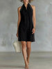 Women’s Sleeveless Button-Up Collar Shirt Dress by FitiqueFit