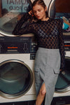 See-through Textured Lace Top