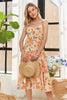 Smocked Back Floral Adjustable Strap Midi Dress For Women – Feminine, Floral, Fluttering, Comfortable Midi Dress by Stevvex