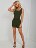 Square Neck Wide Strap Tank and Shorts Set