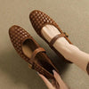Women's Sheepskin Mary Jane Shoes – Single Strap Round Toe Flat Leather Shoes by FitiqueFit