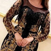 Women's Long Sleeve Sequins Dress