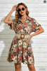 Women’s Belted Short Sleeve Midi Dress by FitiqueFit