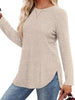 Ribbed Knit Long Sleeve T-Shirt by Simply Love