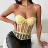 Women's Polka Dot Pink Soft And Seductive Waist Shaping Tube Top by My Store
