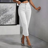 Women's High-Waisted Straight-Leg Pants – Drapey Cropped Fit by FitiqueFit
