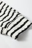 Black Stripe Textured Hooded V Neck Casual Long Sleeve Top by Wild and Free Boutique