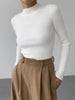 Women’s Tight Fit Crew Neck Knitted Top – Slim Sweater by FitiqueFit